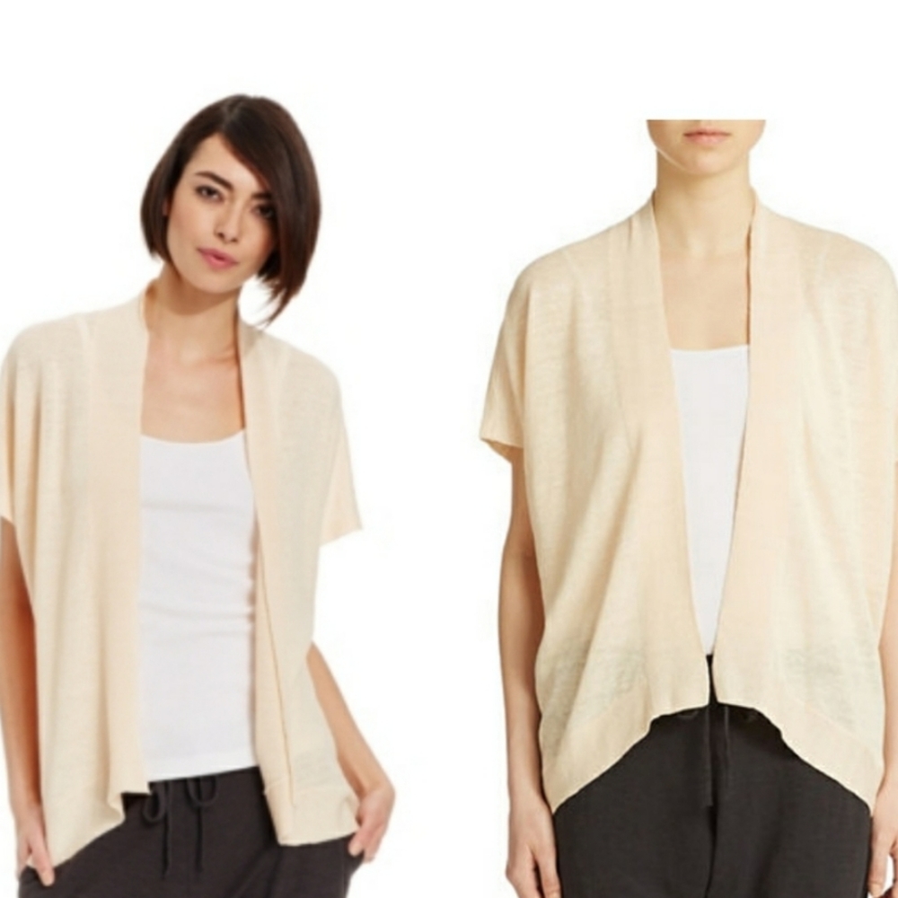EILEEN FISHER Open Front Linen Cardigan